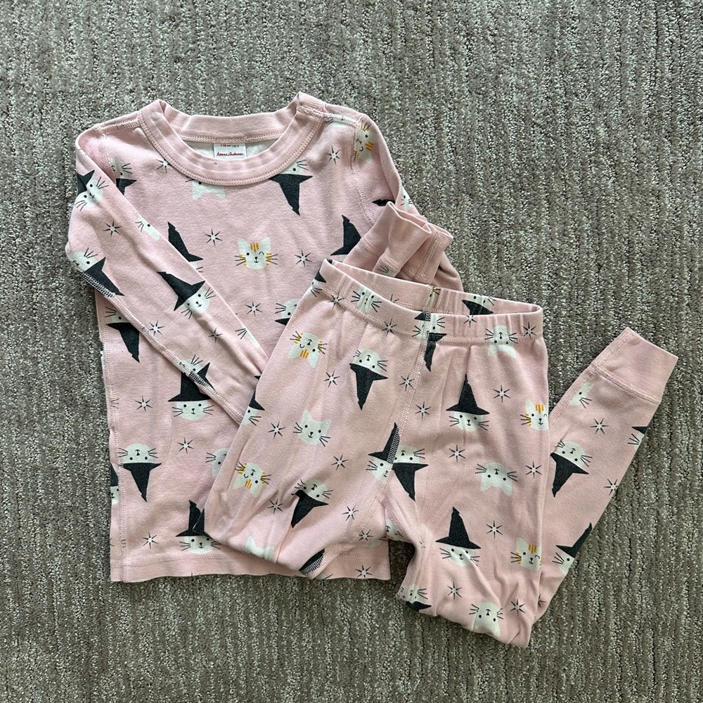 Hanna Andersson Pink Cat Pajama Set